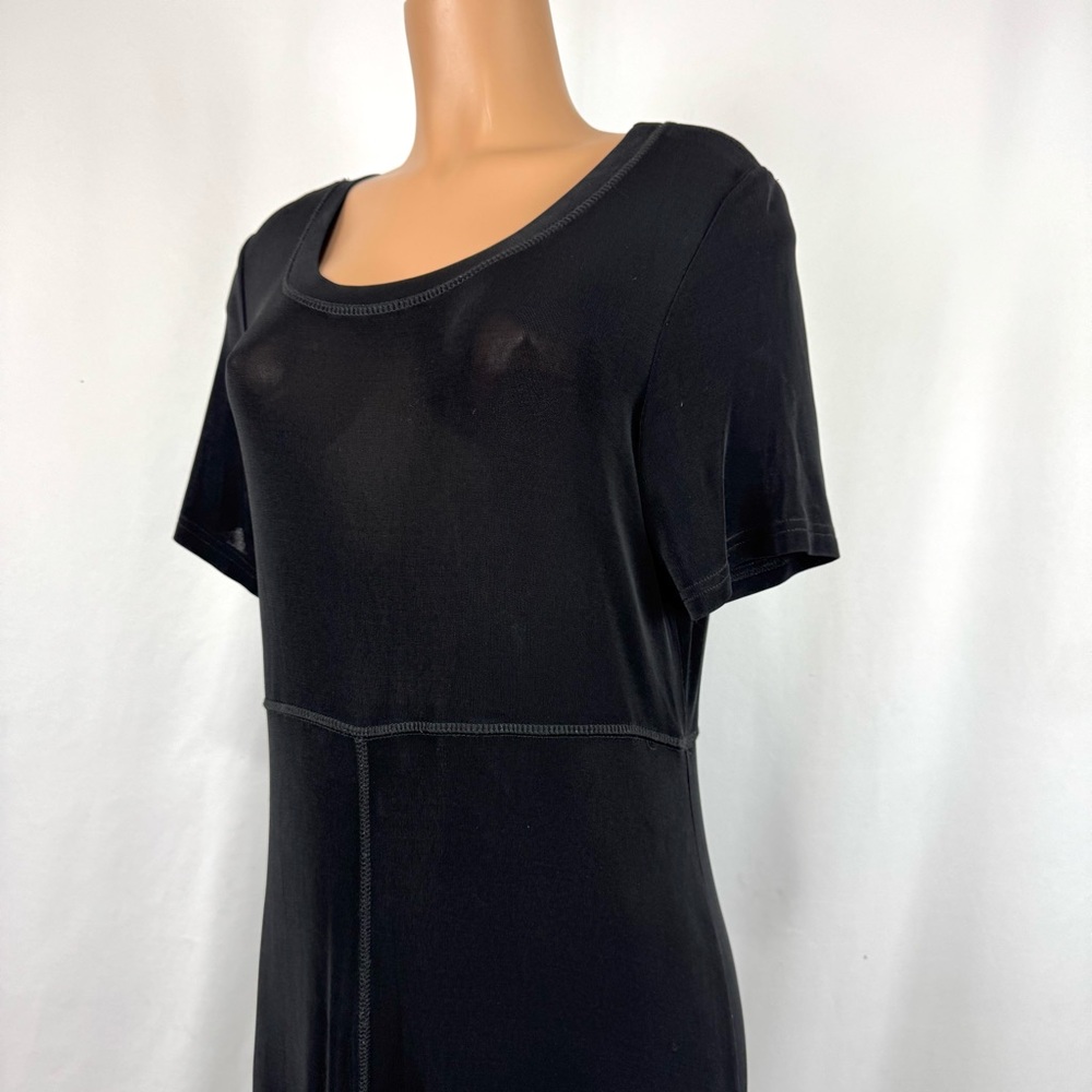 Travel Smith Women’s Sz XL Black Short Sleeve Maxi Dress Slinky Stretchy Comfort - Picture 6 of 11
